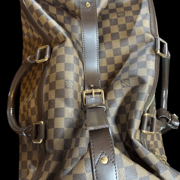 Damier Eole 60 2-Wheel Boston Bag Carry Bag Travel Bag Brown - Picture 2 of 14